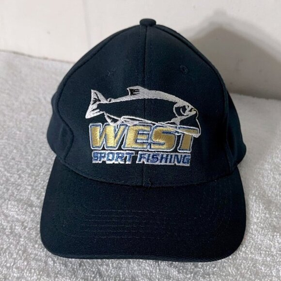 5/$25 West Sport Fishing Embroidered Black Hat - Picture 1 of 11